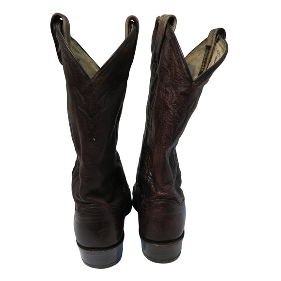 Dan Post Cowboy Western Boots‎ Brown Leather Detailed Stitching Men's Size 9.5D - Picture 8 of 14